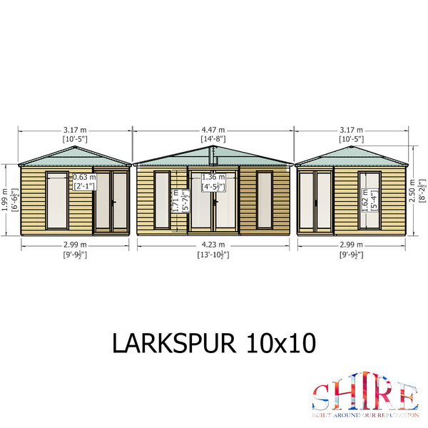 Larkspur 10x10 Corner Summerhouse 12mm Shiplap