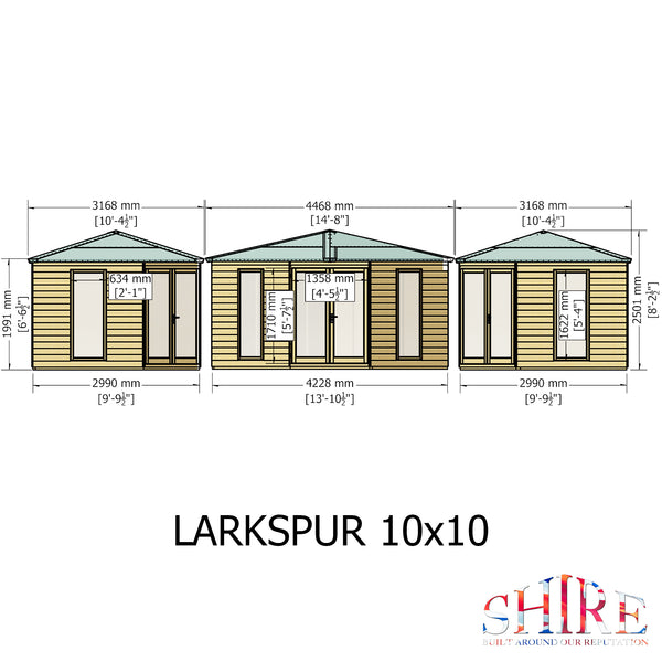 Larkspur 10x10 Corner Summerhouse 12mm Shiplap