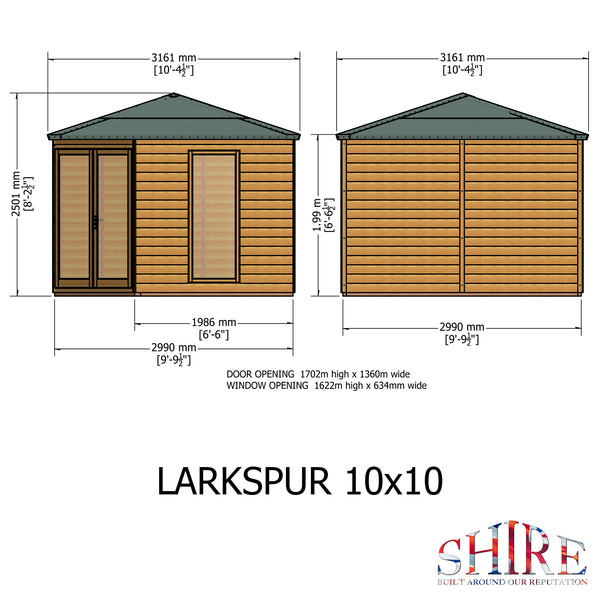 Larkspur 10x10 Corner Summerhouse 12mm Shiplap