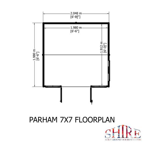 Shire Parham 7x7 12mm interlock Clad wooden Summerhouse - Best Shed