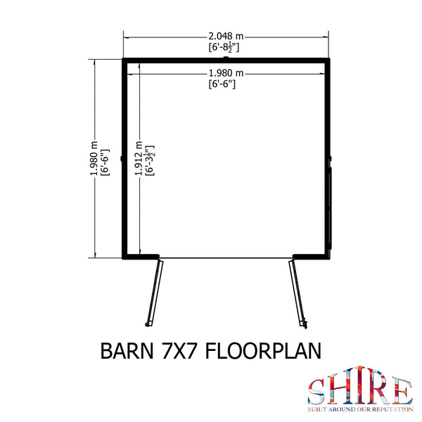 Shire Barn 7x7 12mm interlock Clad wooden Shed - Best Shed