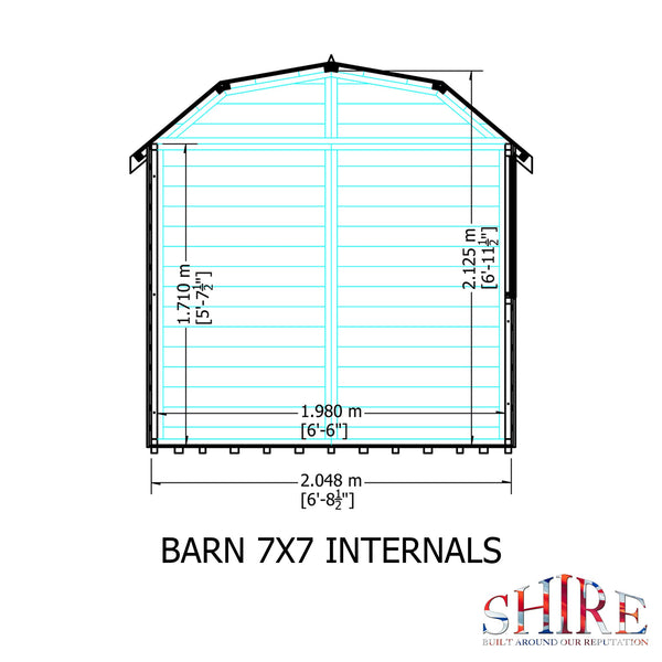 Shire Barn 7x7 12mm interlock Clad wooden Shed - Best Shed
