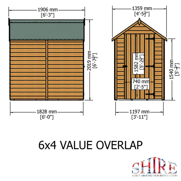 Shire Overlap 6x4 Economy Storage Shed - Best Shed