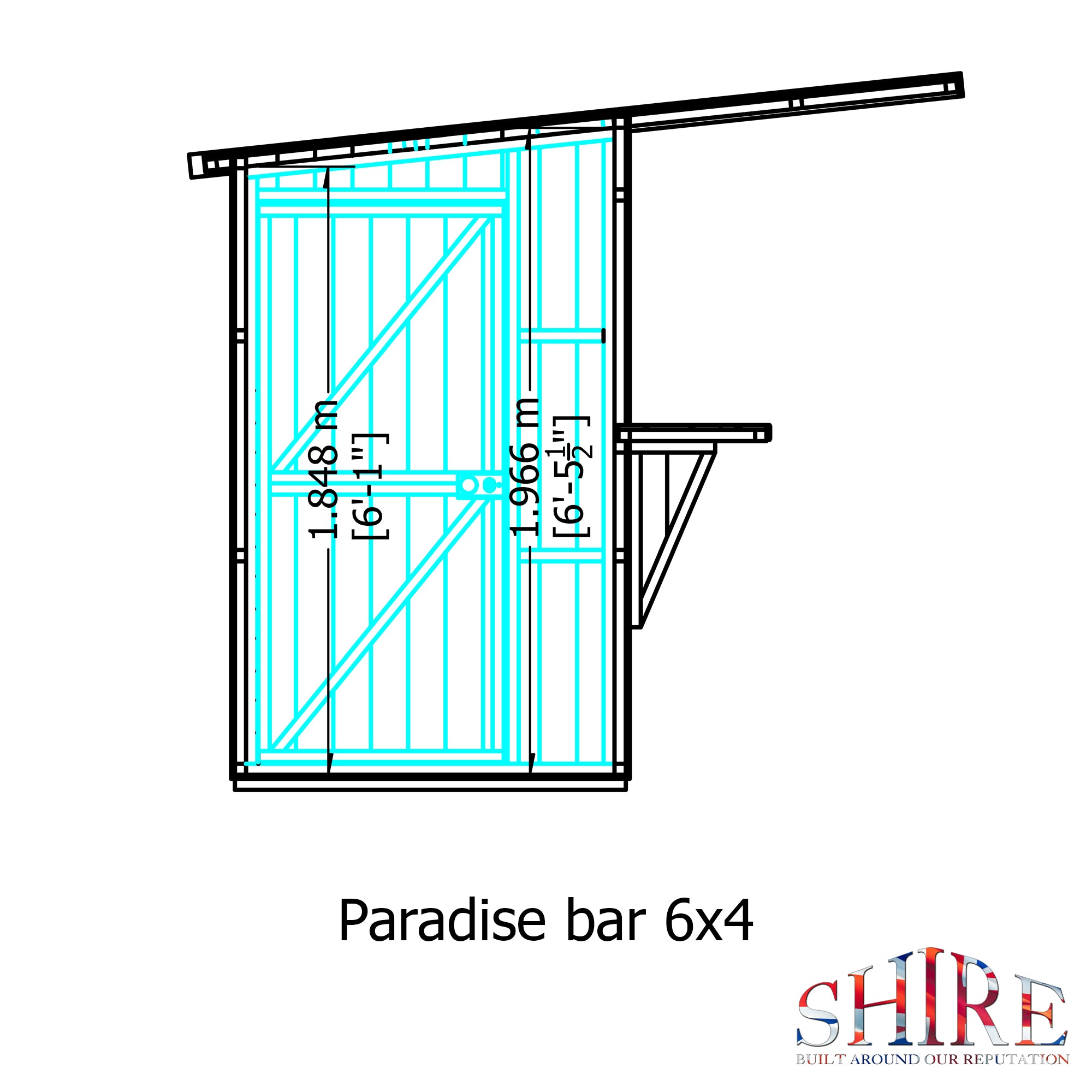 Shire Garden Bar Apex Roof 6x4 12mm interlock  Cladding - Best Shed