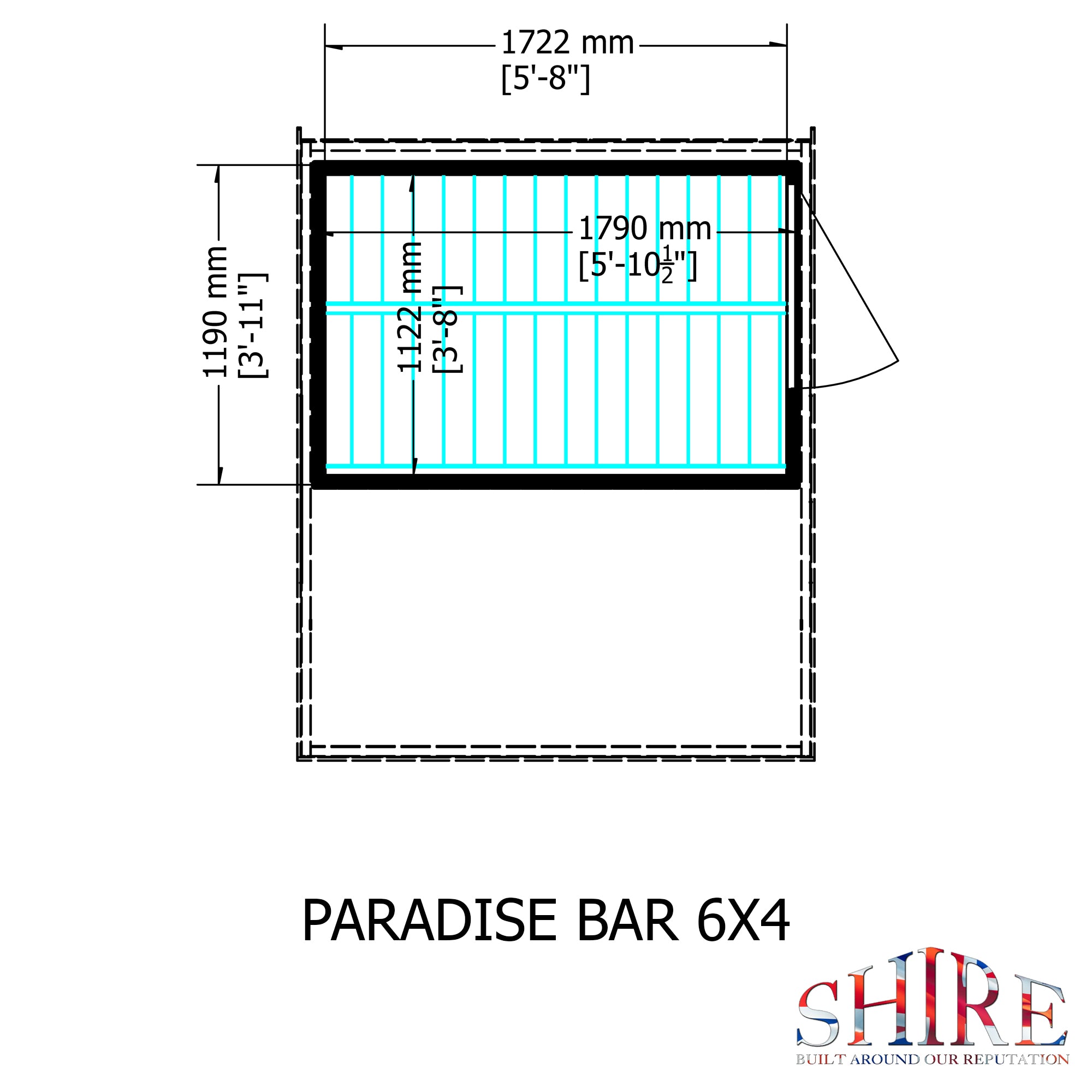 Shire Garden Bar Apex Roof 6x4 12mm interlock  Cladding - Best Shed