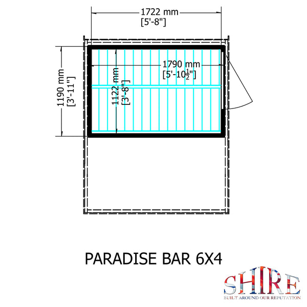 Shire Garden Bar Apex Roof 6x4 12mm interlock  Cladding - Best Shed