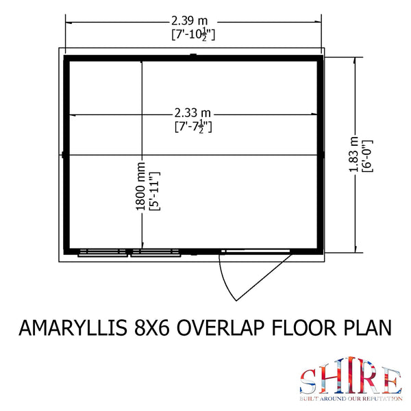 Shire Overlap 8x6 Reverse Apex Amaryllis Storage Shed - Best Shed