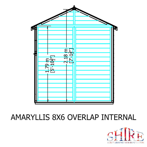 Shire Overlap 8x6 Reverse Apex Amaryllis Storage Shed - Best Shed