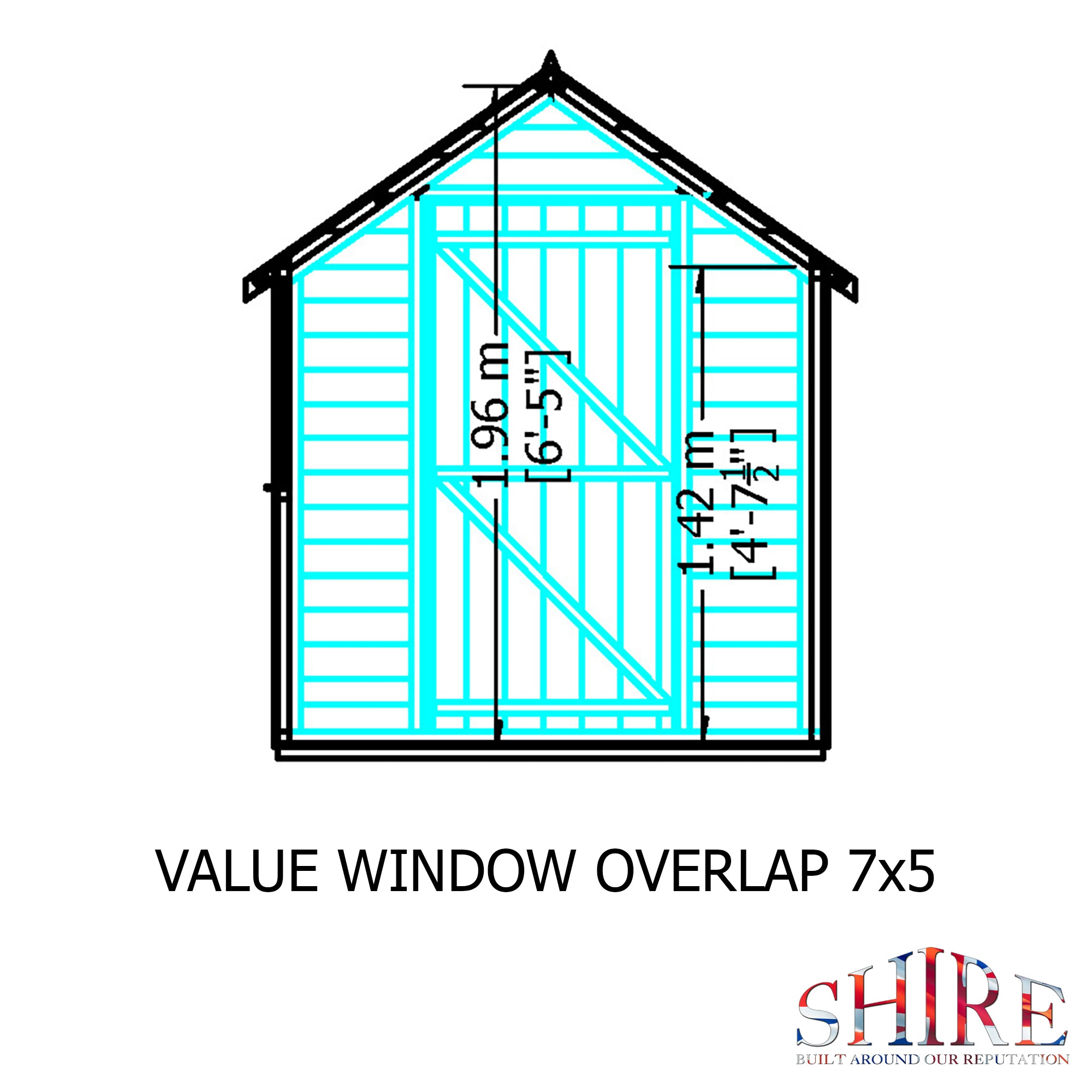 Shire Overlap 7x5 Economy with Window Storage Shed - Best Shed