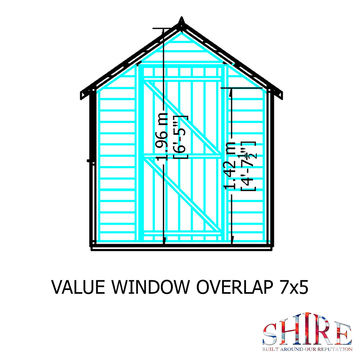 7x5 Window Shire Overlap 7x5 Economy with Window Storage Shed – Best Shed
