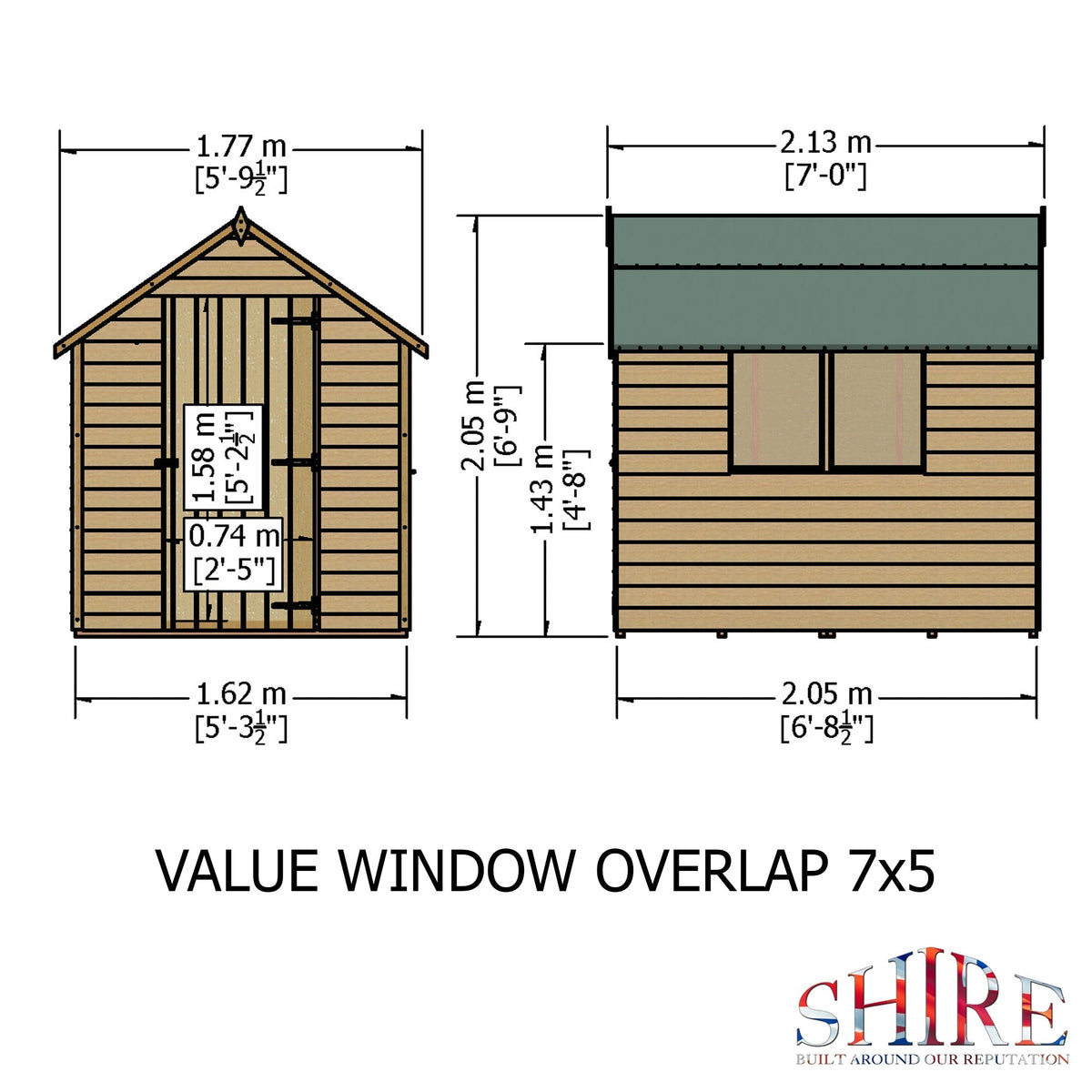 7x5 Window Shire Overlap 7x5 Economy with Window Storage Shed – Best Shed