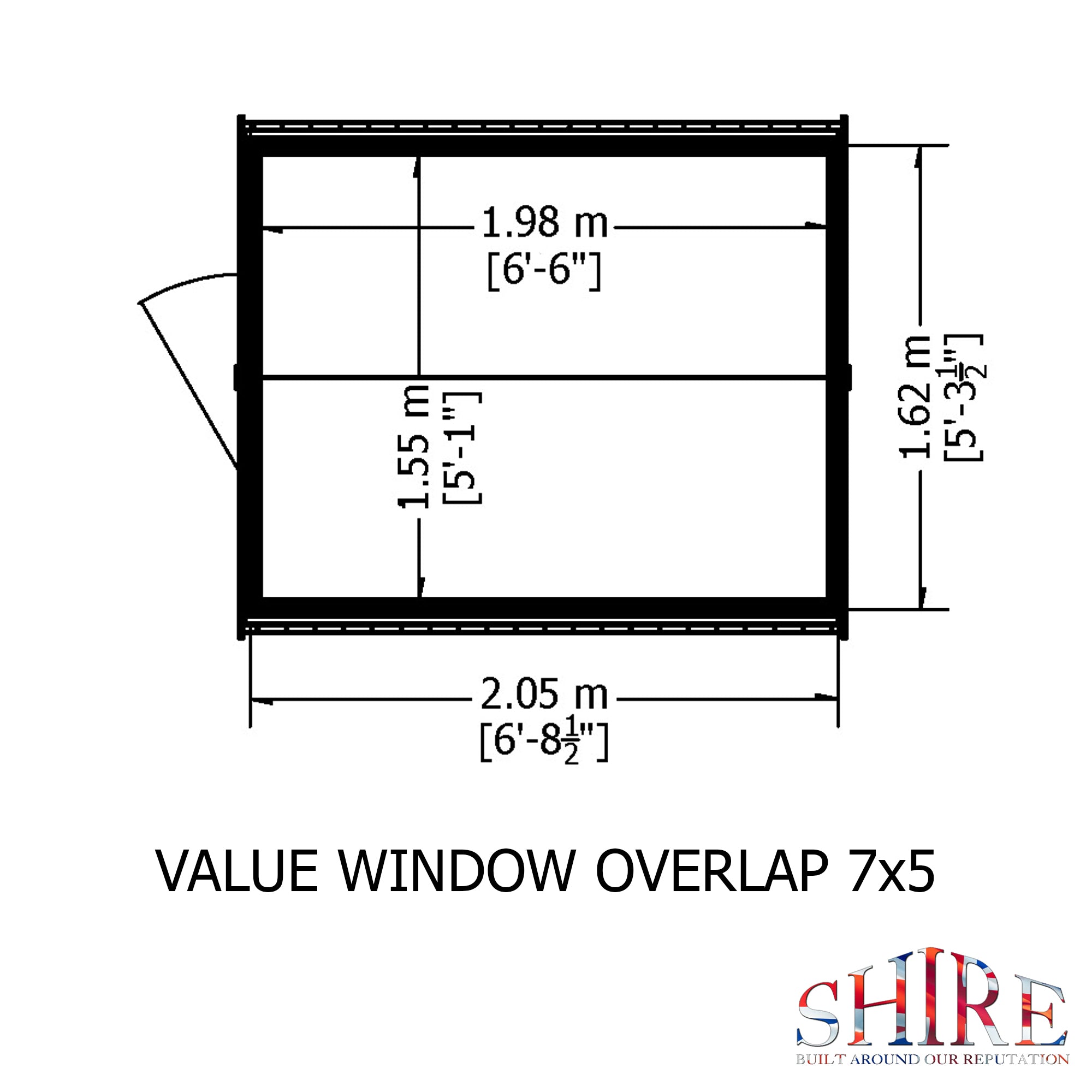 Shire Overlap 7x5 Economy with Window Storage Shed - Best Shed