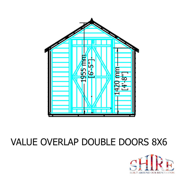 Shire Overlap 8x6 Double Door Economy Storage Shed - Best Shed