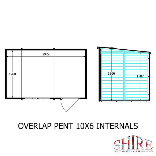 Shire Overlap Pent 10x6 Storage Shed - Best Shed