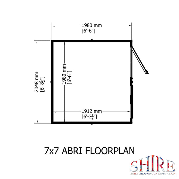 Shire Abri 7x7 12mm interlock Clad wooden Shed