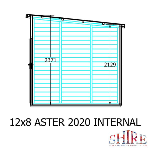 Aster 12x8 Left Hand Storage unit and Summerhouse 12mm Shiplap