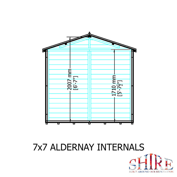 Shire Alderney 7x7 12mm interlock Clad wooden Shed