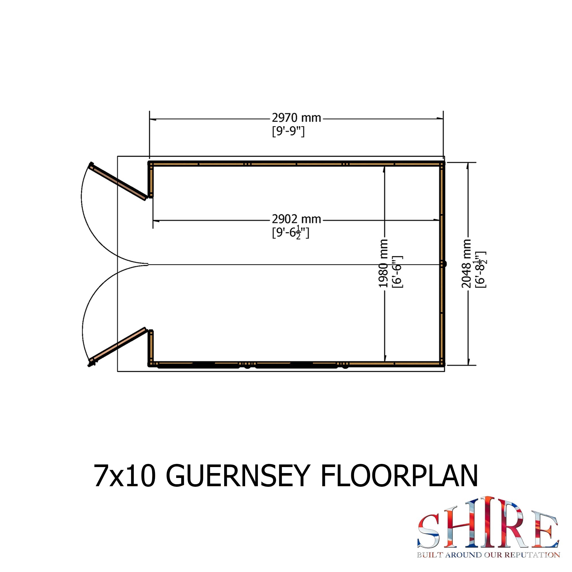 Shire Guernsey 7x10 12mm interlock Clad wooden Shed - Best Shed