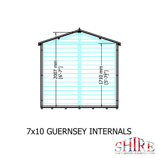 Shire Guernsey 7x10 12mm interlock Clad wooden Shed - Best Shed