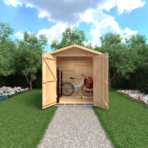 Shire 7x5 double door apex shed 12mm shiplap interlock cladding