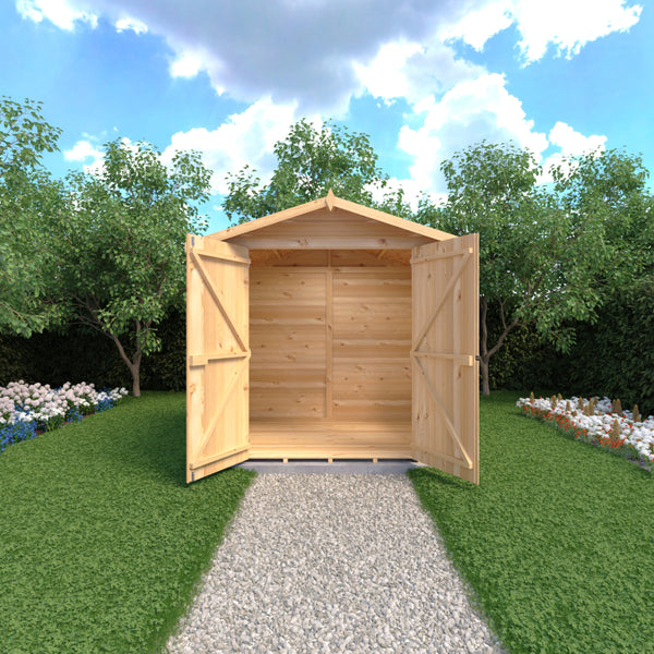 Shire 7x5 double door apex shed 12mm shiplap interlock cladding