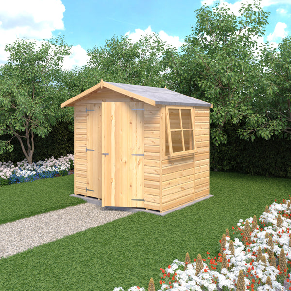 Shire 7x5 double door apex shed 12mm shiplap interlock cladding