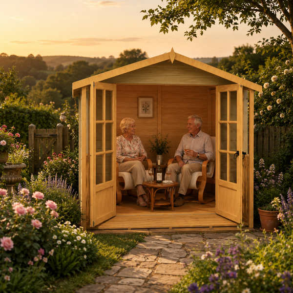 Shire Alnwick 7x7 12mm interlock Clad wooden Summerhouse