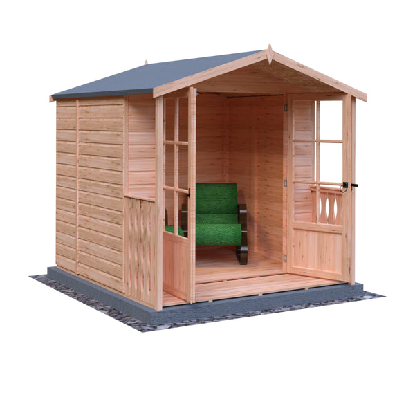 Shire Alnwick 7x7 12mm interlock Clad wooden Summerhouse - Best Shed