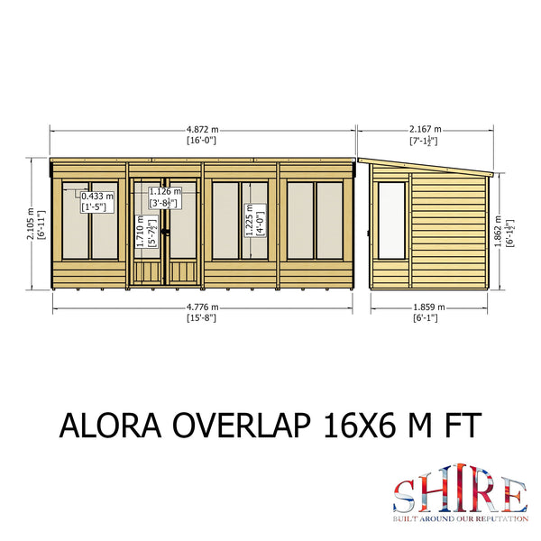Shire 16x6 Alora Pent Summerhouse