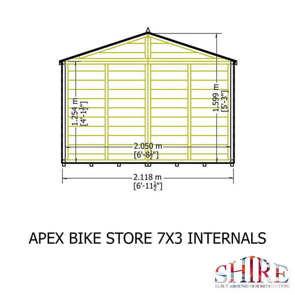 Shire Apex Bike Store Shiplap with floor 7x3 - Best Shed