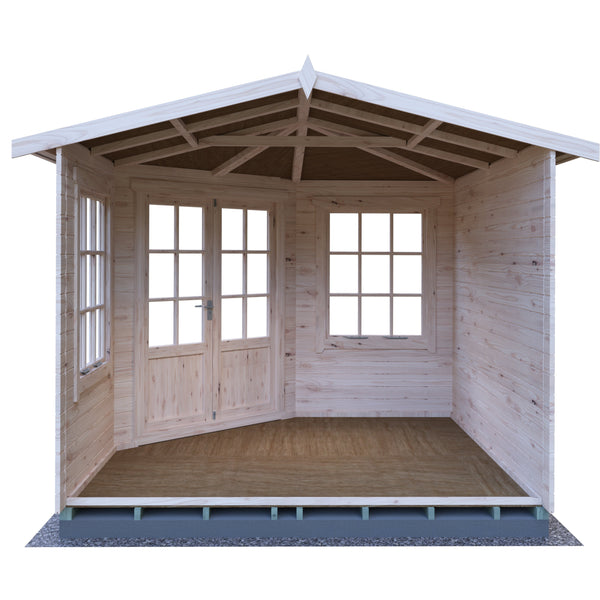 Shire Ardcastle Corner Log Cabin 28mm interlock cladding - Best Shed