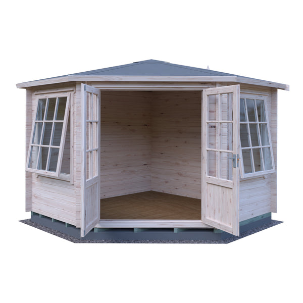 Shire Ardcastle Corner Log Cabin 28mm interlock cladding - Best Shed