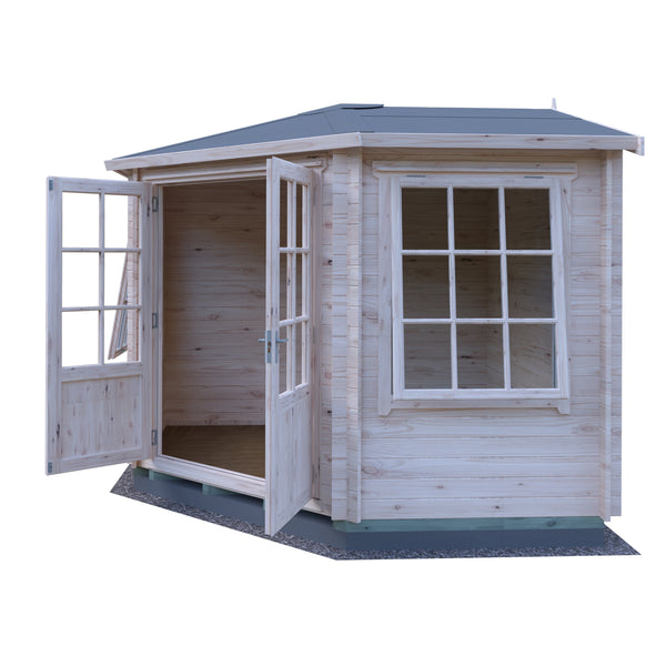 Shire Ardcastle Corner Log Cabin 28mm interlock cladding - Best Shed