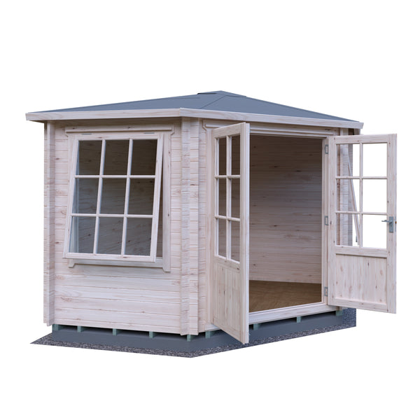 Shire Ardcastle Corner Log Cabin 28mm interlock cladding - Best Shed
