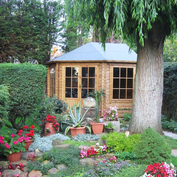 Shire Ardcastle Corner Log Cabin 28mm interlock cladding with assembly included