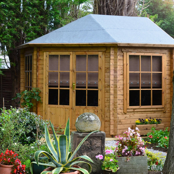 Shire Ardcastle Corner Log Cabin 28mm interlock cladding with assembly included