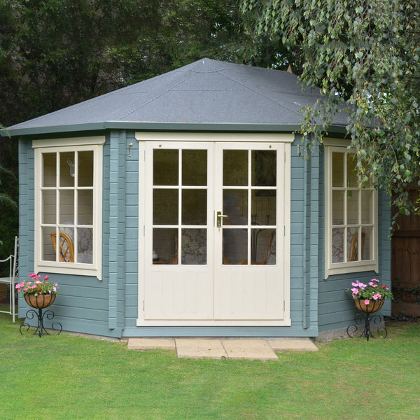 Shire Ardcastle Corner Log Cabin 28mm interlock cladding with assembly included