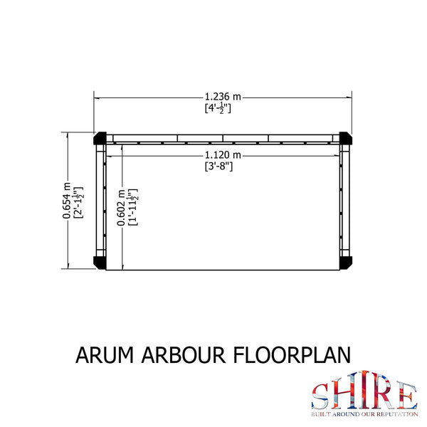 Shire Arum Arbour Seat 1.4x0.7m - Best Shed