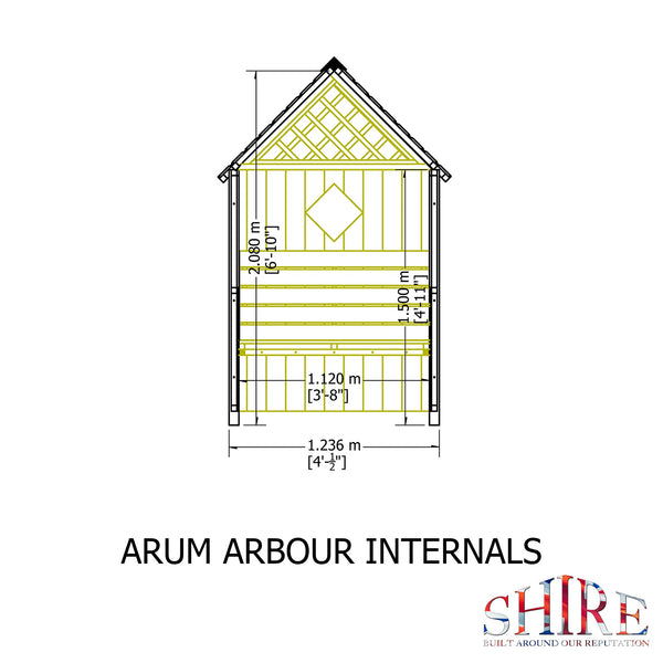 Shire Arum Arbour Seat 1.4x0.7m - Best Shed