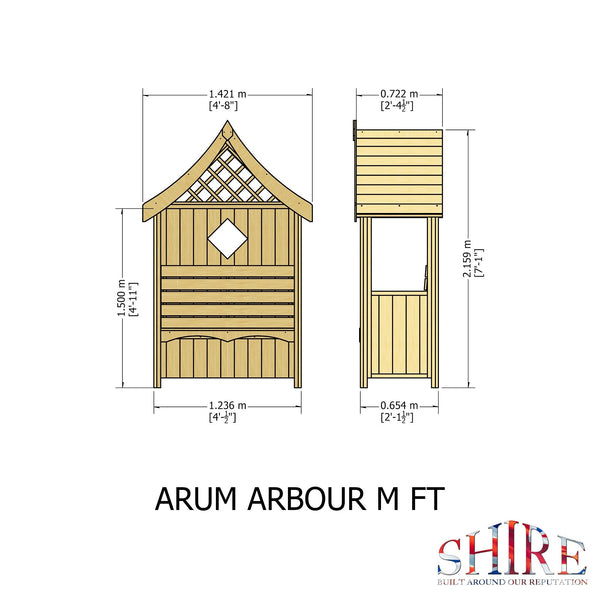 Shire Arum Arbour Seat 1.4x0.7m - Best Shed