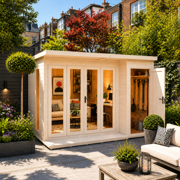Aster 10x8 Right Hand Storage and Summerhouse 12mm Shiplap