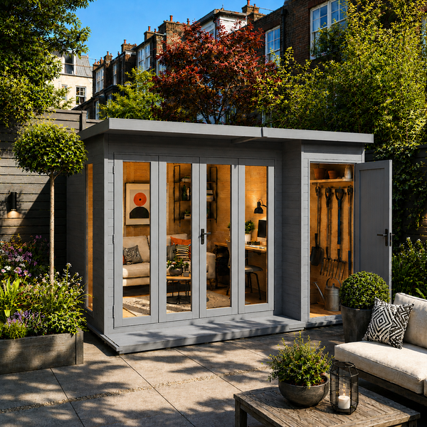 Aster 10x8 Right Hand Storage and Summerhouse 12mm Shiplap