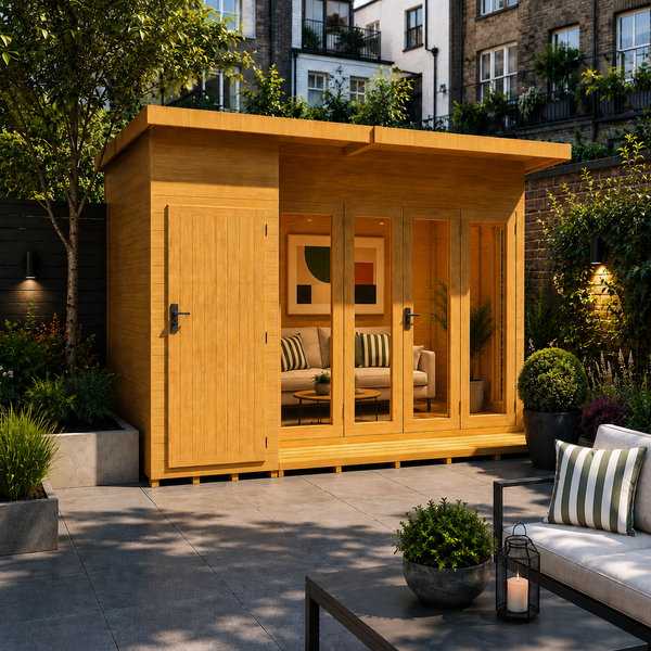Aster 10x8 Left Hand Storage and Summerhouse 12mm Shiplap