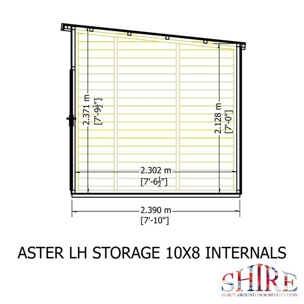Aster 10x8 Left Hand Storage and Summerhouse 12mm Shiplap