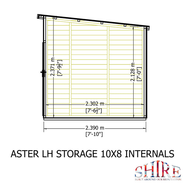 Aster 10x8 Left Hand Storage and Summerhouse 12mm Shiplap