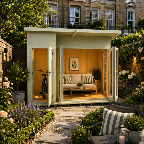 Aster 10x8 Left Hand Storage and Summerhouse 12mm Shiplap