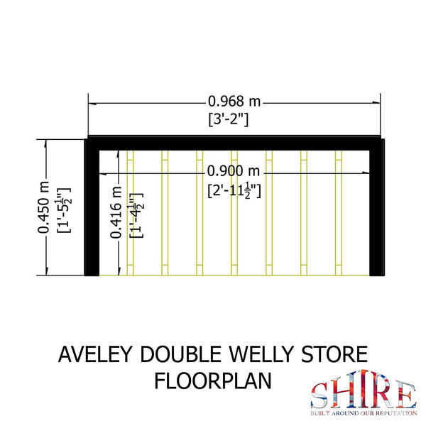 Shire Aveley Double Welly Store - Best Shed