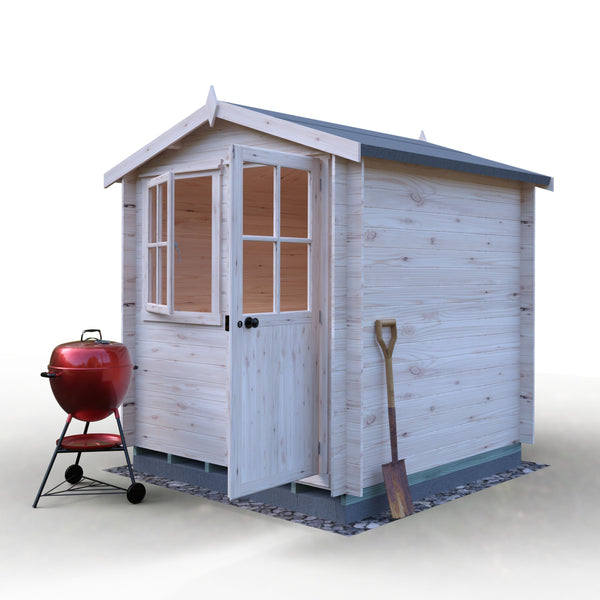 Shire Avesbury(Pembrook) 7x7 Log Cabin 19mm interlock  Cladding - Best Shed