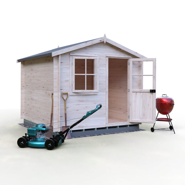 Shire Avesbury 9x9 Log Cabin 19mm interlock  Cladding - Best Shed