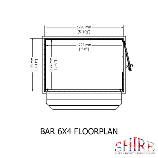 Shire Garden Bar Apex Roof 6x4 12mm interlock  Cladding - Best Shed